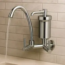 Torneira com Filtro Cromada ABS de Parede para Cozinha Bica Móvel