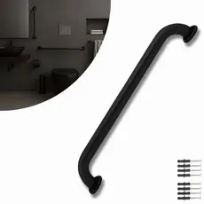 Barra de Apoio para Idoso 40cm Preta – Segurança para Banheiro e WC