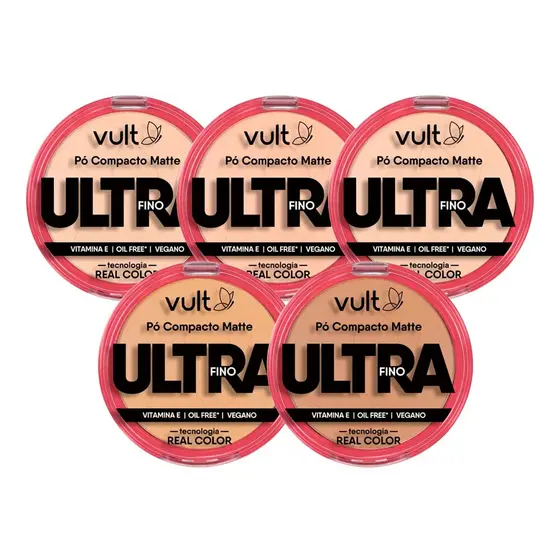 Pó Compacto Facial Matte Ultra Fino Médio Claro Make Vult 9g