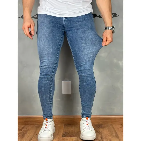 Calça Jeans Premium Básia Masculina Modelagem Super Skinny