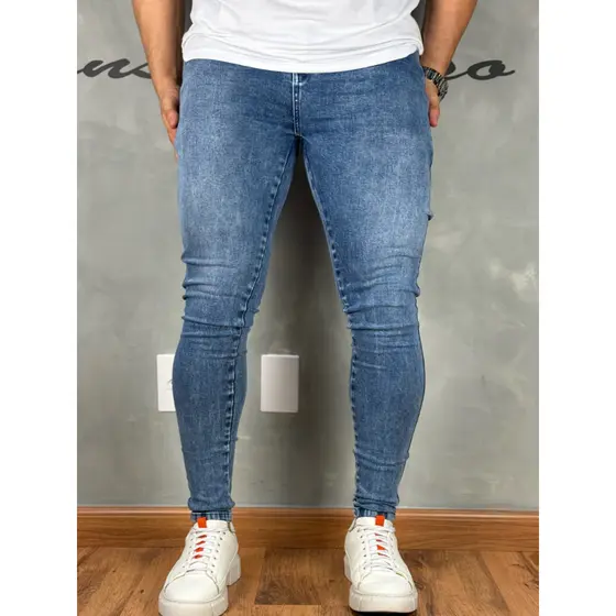 Calça Jeans Masculina Mármore Básica Super Skinny Premium 08