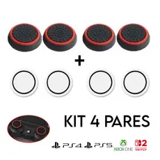 Kit 4 Pares Grip Botão 8 unidades de Silicone Ps3 Ps4 Ps5 Xbox Wii - Ótima Qualidade, Pronta Entrega