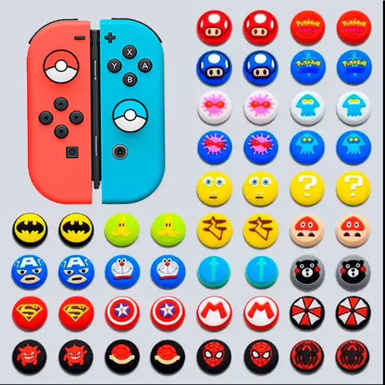 (A) Par Thumb Grip Capa Analogico Joycon nintendo switch LITE ou PADRÃO e OLED borrachinha Grips JOY CON