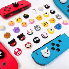 ( C )Par thumb grip capa PERSONALIZADA analogico joycon nintendo switch lite ou padrão borrachinha Joy con