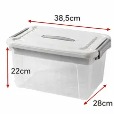 Cesto Multiuso Plástico Caixa Com Tampa 20 Litros Prático Organizador Resistente Transparente