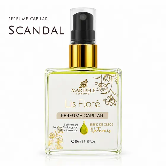 Perfume Capilar Lis Floré 50ml - Floral Delicado Cabelo Perfumado Brilho e Frescor
