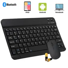 Combo Teclado + Mouse Bluetooth | Sem Fio, Silencioso e Recarregável | Para Tablet - Celular e Notebook