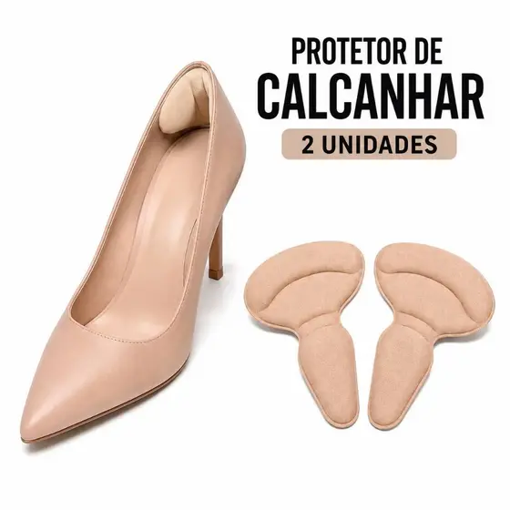 Protetor de Calcanhar Adesivo Salto Alto Palmilha Macia Antiderrapante Alívio de Pressão nos Pés - Kit 2 ou 4 Unidades