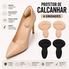 Protetor de Calcanhar Adesivo Salto Alto Palmilha Macia Antiderrapante Alívio de Pressão nos Pés - Kit 2 ou 4 Unidades