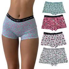 Kit 5 Calcinha Box Boxer Feminina Estampada Cueca Feminina Shortinho Dvalen