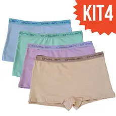 Kit 4 Calcinhas Box Boxer Plus Size Feminina Calcinha Shortinho Cueca Feminina XG G1 G2 G3