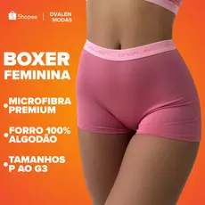 Kit 4 Calcinhas Boxer Feminina Cueca Feminina Shortinho Intimo Conforto Dvalen Modas