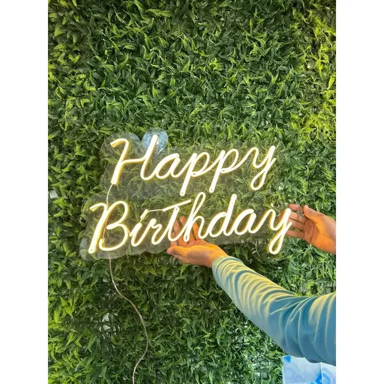 Letreiro Led Neon Happy Birthday Decoração Festas Luminária