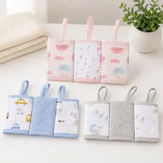 PANINHO DE BOCA BEBÊ COM PRENDEDOR DE CHUPETA - BABETE ESTAMPADO PAPI MALHAS- KIT C/ 3 UN- PAPI