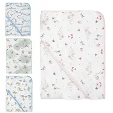 TOALHA DE BANHO FRALDA SOFT DUAS CAMADAS COM CAPUZ LATERAL PARA BEBÊ PAPI- 80x80CM MACIA, ABSORVENTE