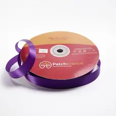 Fita de Cetim Lilás Escuro - 15mm - Rolo Com 50 Metros