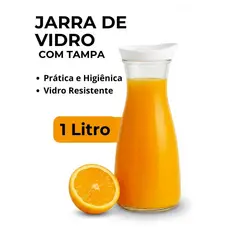 Garrafa Jarra De Vidro Decanter Com Tampa 880mL Suco Leite Vinho