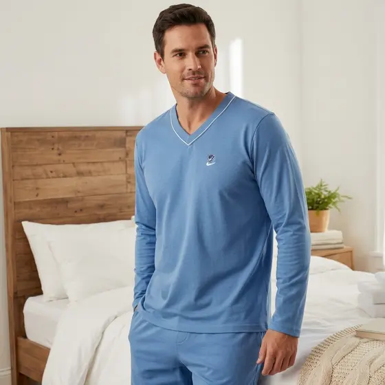 Pijama Inverno Adulto Masculino Manga Calça Comprida