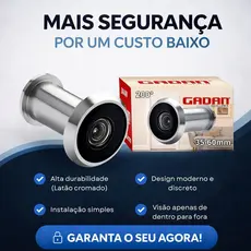 Olho Mágico Porta Apartamento Segurança Gadan 200 Graus Cromado 35-60mm