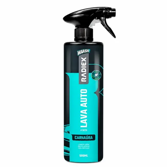 Lava Auto Carnaúba a Seco Radiex 500ml Brilho Espelhado Rápido! Limpeza Sem Água!