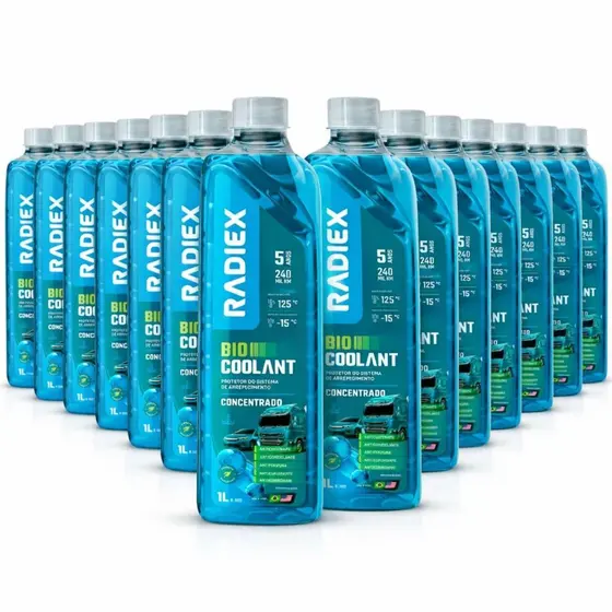 Kit 14 Aditivos Radiex Azul 1L OAT Para Radiador Fluido Concentrado De Arrefecimento Sistema