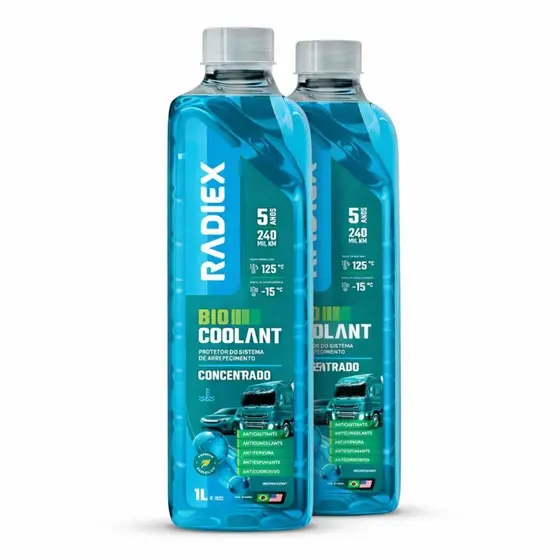 2 Aditivos Radiex Azul 1L Concentrado Organico OAT Para Radiador Fluido De Arrefecimento Sistema