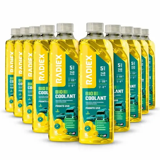 10 Aditivos Radiex Amarelo 1L Para Radiador Fluido Organico De Arrefecimento Automotivo Sistema