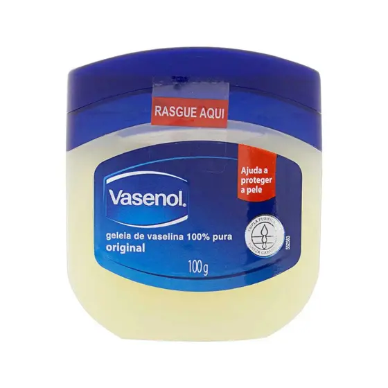 Geleia de Vaselina 100% Pura Vasenol Original 100g Hidratação Profunda Pele e Lábios