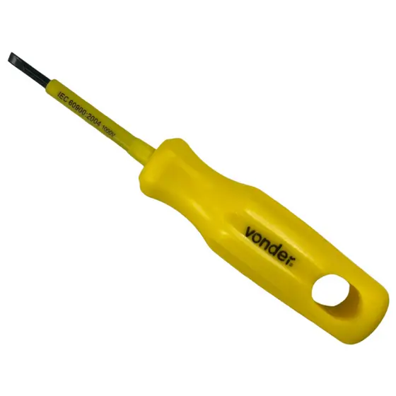 Chave Fenda Isolada 1000V 1/8 x 2" Ponta Magnética CRV - Vonder