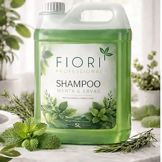 shampoo e condicionador mentolado ervas  galão  e frasco