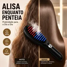 Escova Massageadora Capilar 4 em 1 com Laser LED – Estimula o Crescimento e Auxilia no Combate à Queda