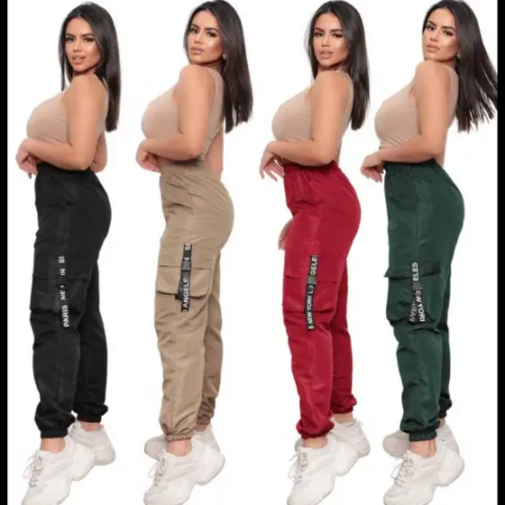 calça feminina jogger 4 bolsos cargo street blogueira unisex