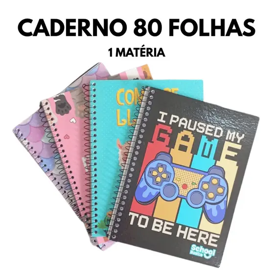 Caderno Universitário 1 Matéria 80 Folhas