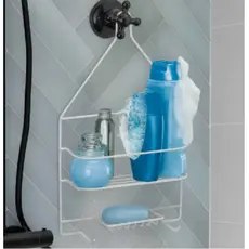 Suporte Porta Shampoo 2 Andares Grande Registro Banheiro Box Branco