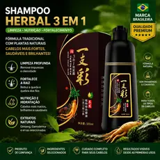 500ml Shampoo De Tintura De Cabelo Preto Natural Queima Rápida E Tingimento Reparação Raízes O