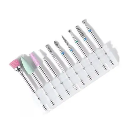 Kit 10 Brocas Diamantadas Prata Russa Completo Salão Podólogo Cuidado Unha Oferta