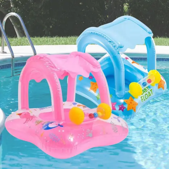 Boia Bote Coberto Infantil Inflável Piscina Boia Com Proteção Para Bebê
