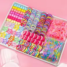 Conjunto De Gravata De Cabelo Colorida De 875 Peças Para Meninas | Acessórios De Arco De Unicórnio E Estrela