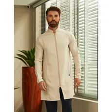 Jaleco Gola Padre Gabardine Zíper Vislon Slim Masculino