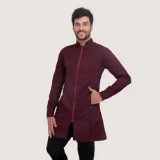 Jaleco Gola Padre Gabardine Com Zíper Vislon Masculino