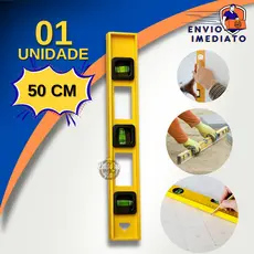 Nível Régua 3 Bolhas 50cm Profissional ABS De Prumo Medição Nivelador Pronta Entrega