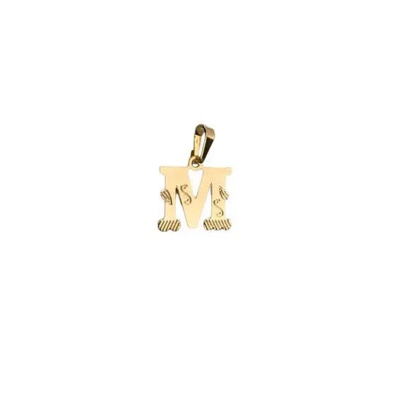 Pingente Letra M Delicado Dourado Colares Pulseiras