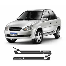 Par Faixa Adesivo Lateral Corsa Classic Preta 2011 2012 2013