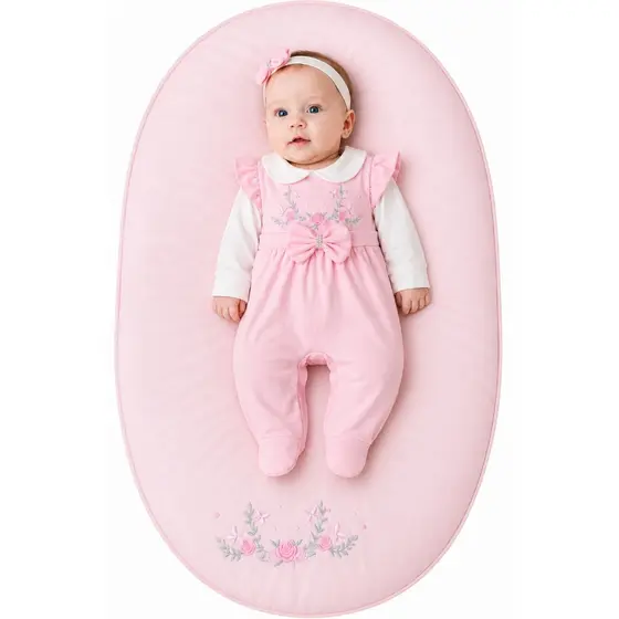 Saída Maternidade Menina Aurora Rosa 04 peças Roupa de Bebê Menina