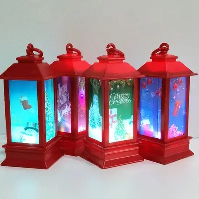 Lanternas de Natal led luzes de velas eletrônicas feriado decoração luzes de festa farol atmosfera decoração adereços luzes de abóbora