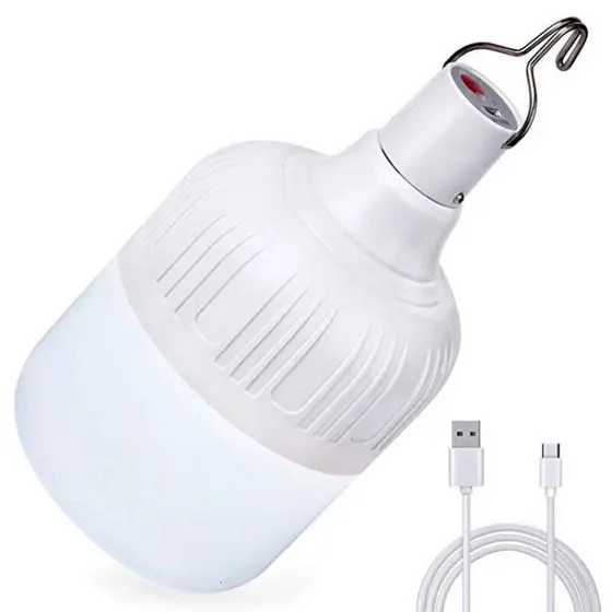Lâmpada LED Lâmpada de emergência impermeável recarregável regulável 30W 60W 80W 100W Lâmpada noturna LED portátil pendurada