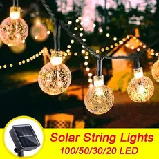 20/30/50/100 Luzes LED Solar Bubble Ball String À Prova D'água Para Jardim Acampamento Decorativas Do Dia De Natal