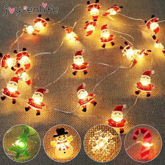 2M 20LED Árvore De Papai Noel Floco De Neve LED Corda De Natal Decoração Ornamento Presente De Ano Novo