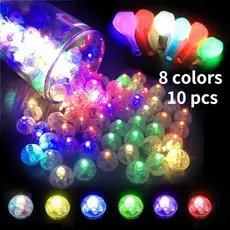 10Pcs Lâmpada Luminosa Redonda Colorida Multifuncional Para Casamento De Aniversário