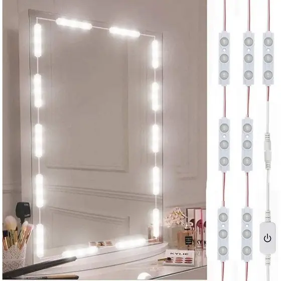 Espelho Iluminado WEIGUANG Com Luz LED Para De Maquiagem De Banheiro Ajustável USB
